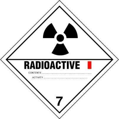 Code V7 1SMALL Hazard Label 50mm x 50mm Class 7 Radioactive 7 I - Rolls ...