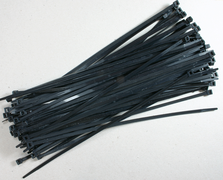 SACK TIES / Cable Ties - Black - Size 4.8 mm x 300 mm - Packed in 100's