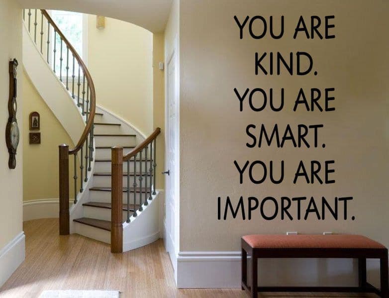 You are kind You are Smart Motivational Wall Sticker Decal Transfer Art