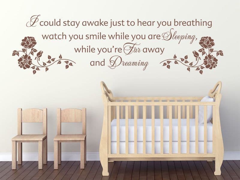 I Could Stay Awake Just To Hear You Breathing Wall Art Quote Modern Sticker I Could Stay Awake Just To Hear You Breathing Wall Art Quote Modern Sticker