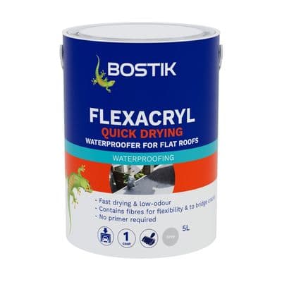 Bostik Flexacryl Waterproofer Solvent Free - 5L Grey