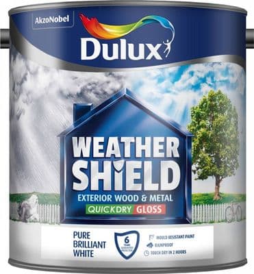 Dulux Weathershield Exterior Quick Dry Gloss 2.5L - Pure Brilliant White