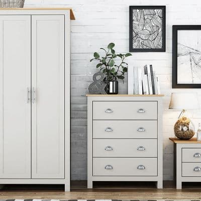 Lancaster grey oak wardrobe set