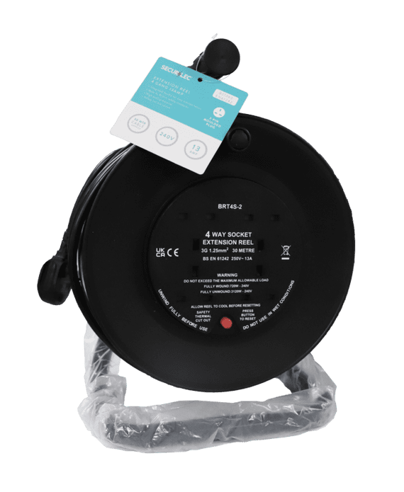 Securlec 2 Gang Extension Reel - 30m /13A