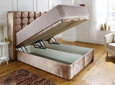 sleep-pose cube wingback storage bedframe