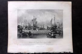 Allom China 1847 Antique Print Festival of the Dragon-Boat. 5th Day of 5th Moon