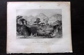 Allom China 1847 Antique Print. Ancient Tombs near Amoy