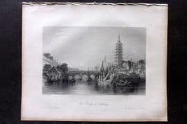 Allom China 1847 Antique Print. Bridge of Nanking