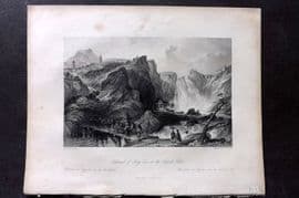 Allom China 1847 Antique Print. Cataract of Ting-Hoo or the Tripod Lake