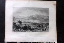 Allom China 1847 Antique Print. City of Amoy, from the Tombs