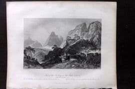 Allom China 1847 Antique Print. Foot of of the Too-King or Two Peacks at Le Nai
