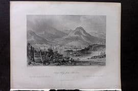 Allom China 1847 Antique Print. Hong Kong from Kow Loon
