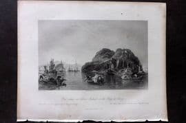 Allom China 1847 Antique Print. Yin Shan or Silver Island on the Yang-Tse-Keang