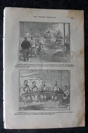 Artemas Ward 1883 Antique Print. Firing & Coloring. Picking Tea. China