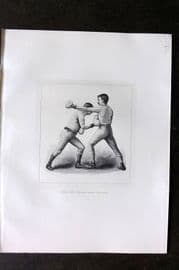 Badminton Library 1889 Boxing Print. Cross Counter Body Blow