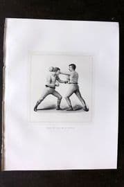 Badminton Library 1889 Boxing Print. Lead off at the Body