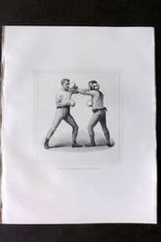 Badminton Library 1889 Boxing Print. Left-Hand Cross-Counter