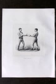 Badminton Library 1889 Boxing Print. On Guard
