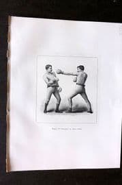 Badminton Library 1889 Boxing Print. Retreat in Good Order
