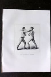 Badminton Library 1889 Boxing Print. Right Hand Cross-Counter