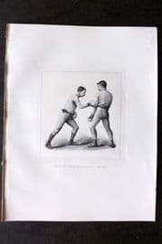Badminton Library 1889 Boxing Print. Right Hand Lead-Off at the Body