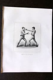 Badminton Library 1889 Boxing Print. Stop with the left
