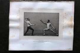Badminton Library 1889 Sword Fencing Print The Salute after disengagement
