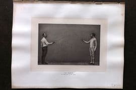 Badminton Library 1889 Sword Fencing Print The Salute - Recognition to the Right