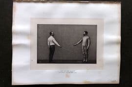 Badminton Library 1889 Sword Fencing Print. End of the Salute