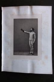 Badminton Library 1889 Sword Fencing Print. First Position
