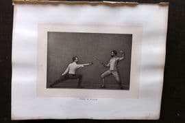 Badminton Library 1889 Sword Fencing Print. Parry in Quarte