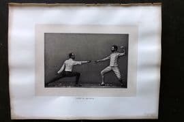 Badminton Library 1889 Sword Fencing Print. Parry in Seconde