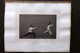 Badminton Library 1889 Sword Fencing Print. Parry in Tierce