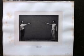 Badminton Library 1889 Sword Fencing Print. Salute - First Position