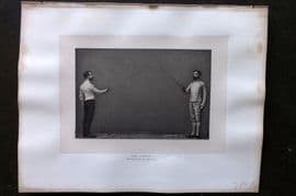 Badminton Library 1889 Sword Fencing Print. The Salute - Recognition to the left