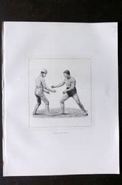 Badminton Library 1889 Wrestling Print. Catch Hold Style