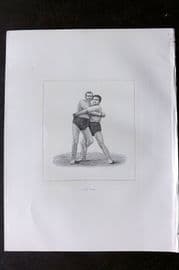 Badminton Library 1889 Wrestling Print. The Hank