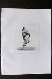 Badminton Library 1889 Wrestling Print. The Hipe