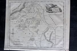 Baines 1817 Antique Map. Frontiers of France, Germany, and Holland