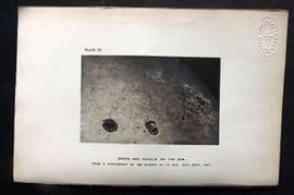 Ball 1886 Antique Astronomy Print. Spots and Faculae on the Sun 03