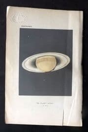 Ball 1886 Antique Astronomy Print. The Planet Saturn 01