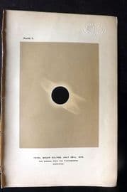 Ball 1886 Antique Astronomy Print. Total Solar Eclipse 05