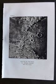 Ball C1900 Antique Astronomy Print. Portion of the Moon B
