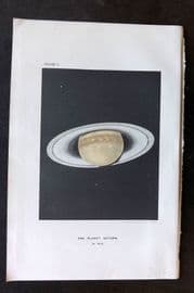 Ball C1900 Antique Astronomy Print. The Planet Saturn in 1872 01