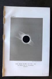 Ball C1900 Antique Astronomy Print. Total Solar Eclipse, July 29th 1878 05
