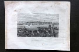 Barclay C1835 Antique Print. Frankfort on the Maine. Frankfurt