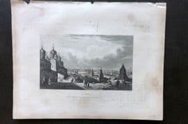 Barclay C1835 Antique Print. Moscow, Russia