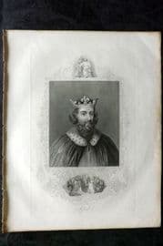 Barclay C1838 Antique Portrait Print. King Alfred
