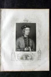 Barclay C1838 Antique Portrait Print. King Edward IV
