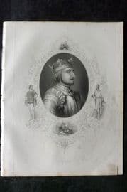 Barclay C1838 Antique Portrait Print. King Stephen